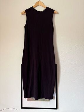 Vince Eggplant Dark Purple Sleeveless Midi Dress